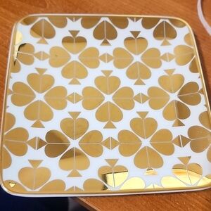 Lenox Kate Spade New York Jewelry Dish Trinket Tray Gold Colored Spades